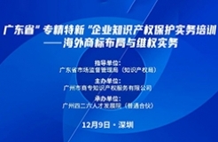 公益課程 | 廣東省“專精特新”企業(yè)知識(shí)產(chǎn)權(quán)保護(hù)實(shí)務(wù)培訓(xùn)——海外商標(biāo)布局與維權(quán)開課啦！