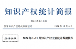 2024年1-11月專利、商標、地理標志等知識產權主要統(tǒng)計數(shù)據(jù) | 附數(shù)據(jù)詳情