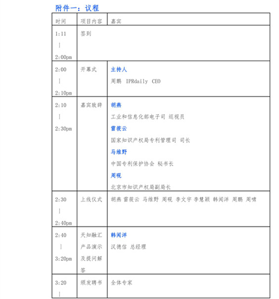 首款知識產(chǎn)權(quán)專家服務(wù)網(wǎng)絡(luò)平臺(tái)“天知融匯”上線倒計(jì)時(shí)（附嘉賓名單）