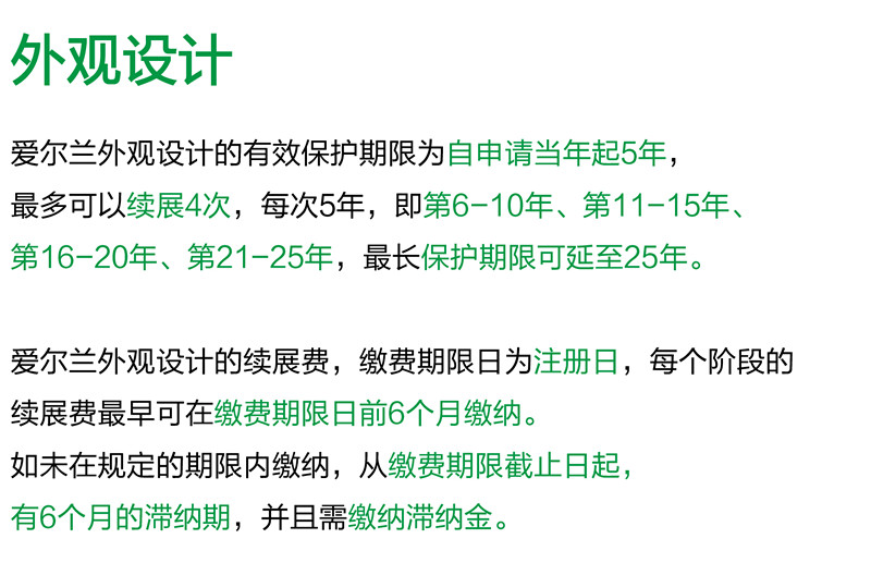 【海外】愛爾蘭專利年費及外觀設計續(xù)展制度