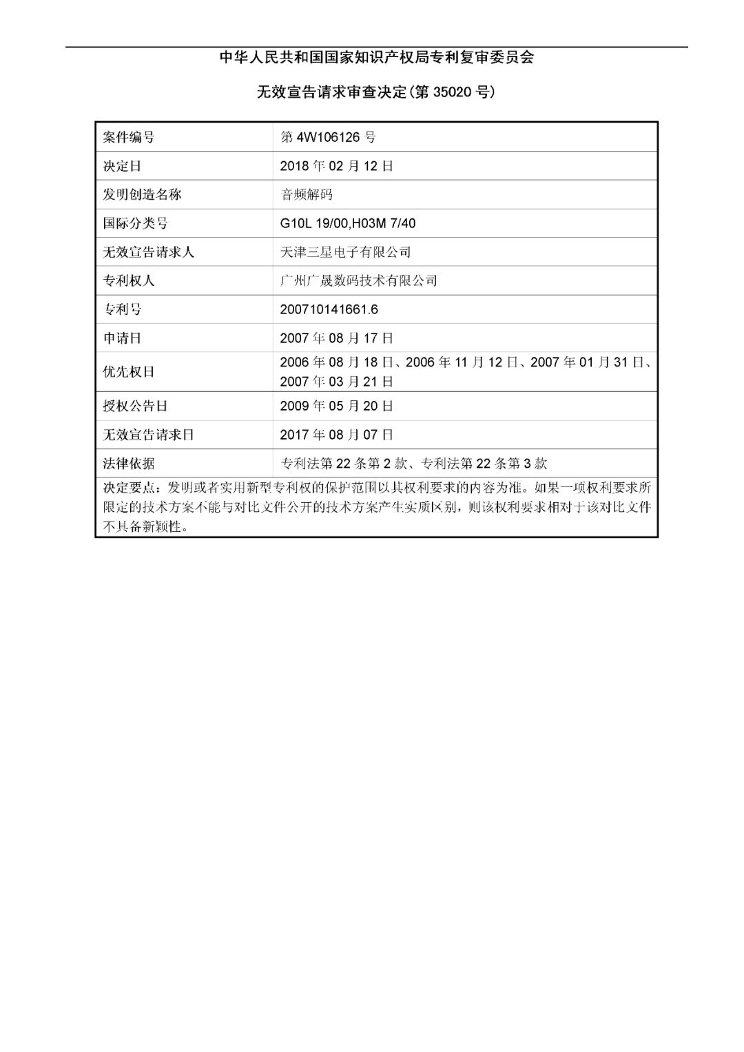 索賠約4億多元！涉案專利卻被全部無效 （無效決定書）