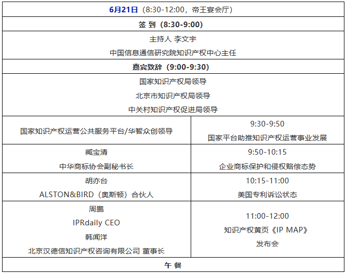 倒計時！第六屆企業(yè)知識產(chǎn)權領導人論壇（議程全文）