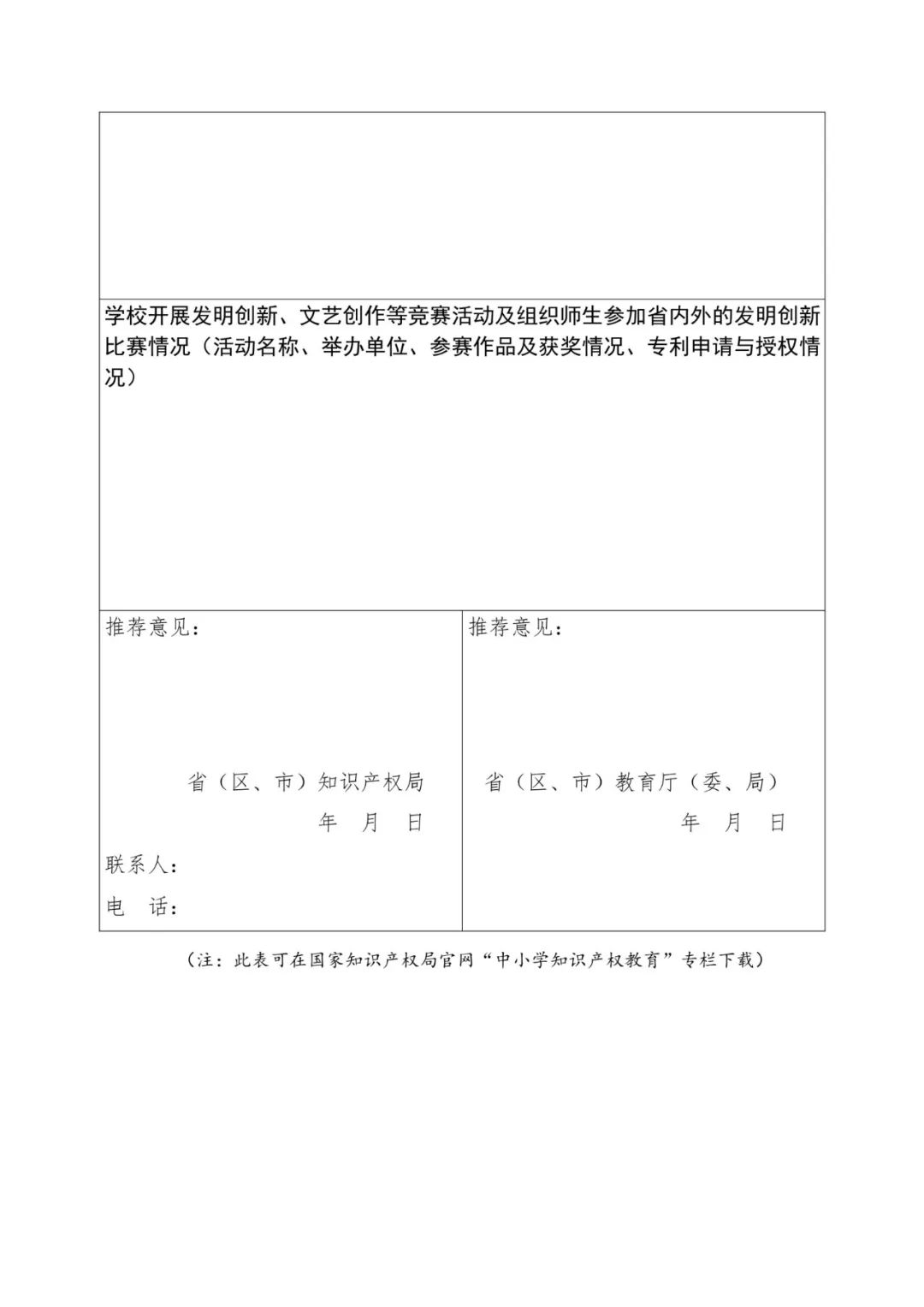 首批全國中小學(xué)知識產(chǎn)權(quán)教育示范學(xué)校評定工作通知（全文）