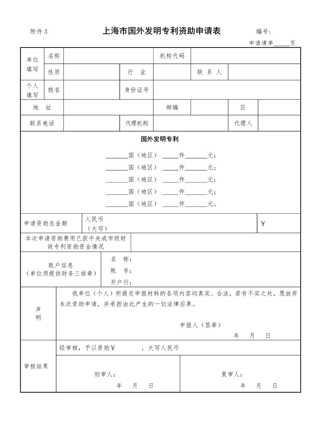 《上海市專利一般資助指南》全文（2019.1.1施行）