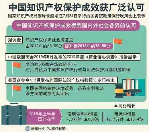 中國建立了“一流的知識產權基礎體系”