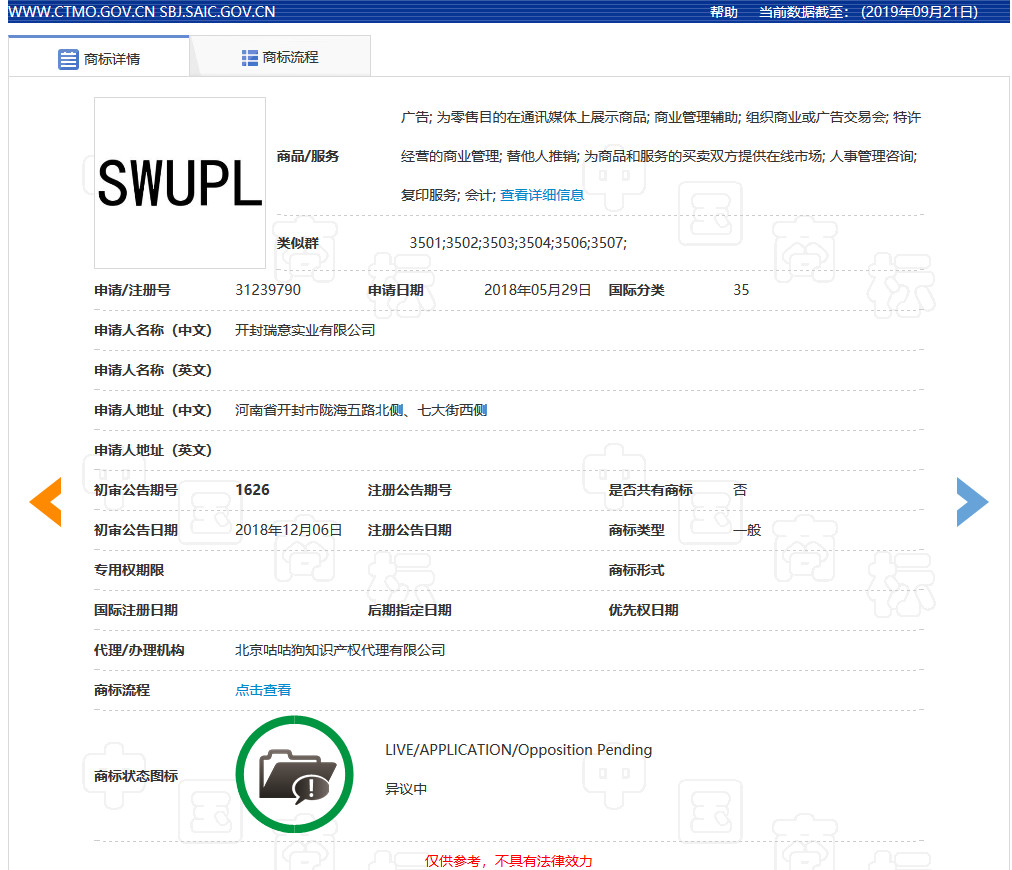 西南政法大學SWUPL商標被搶注？