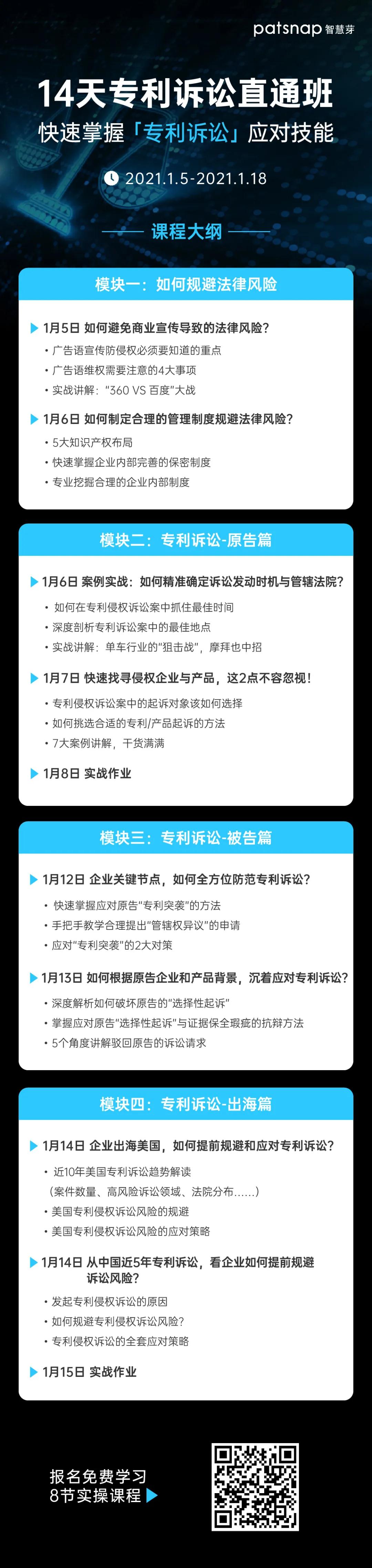 14天8節(jié)課，快速掌握「專利訴訟」的實(shí)務(wù)技巧