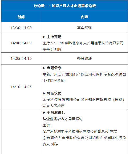 倒計時1天！粵港澳大灣區(qū)知識產權人才發(fā)展大會全天議程公開