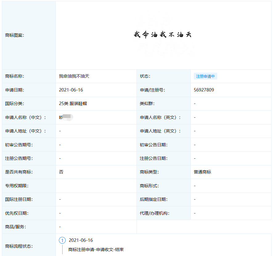 “我命油我不油天”商標(biāo)被搶注！此前擬注冊為公司名被駁回