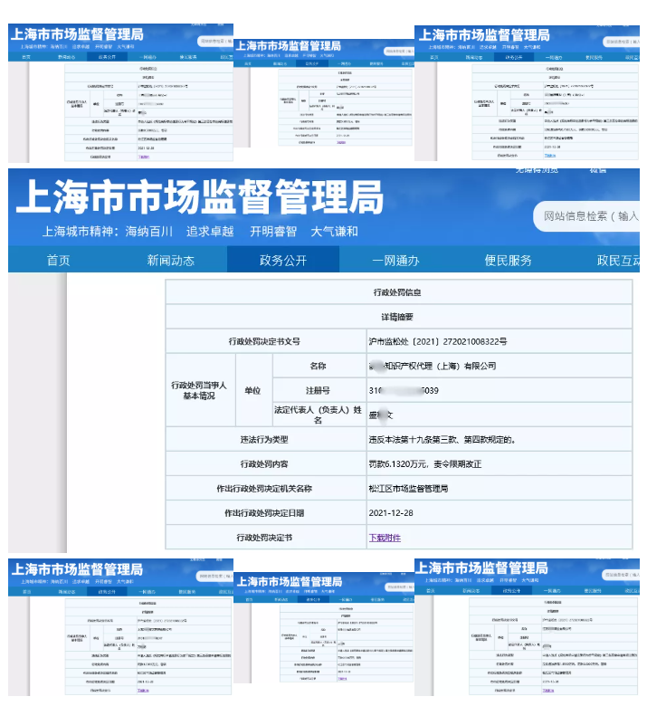 一知識產(chǎn)權(quán)代理公司與6家公司合謀注冊公司以便大量不以使用為目的申請注冊商標并交易被罰近19萬！