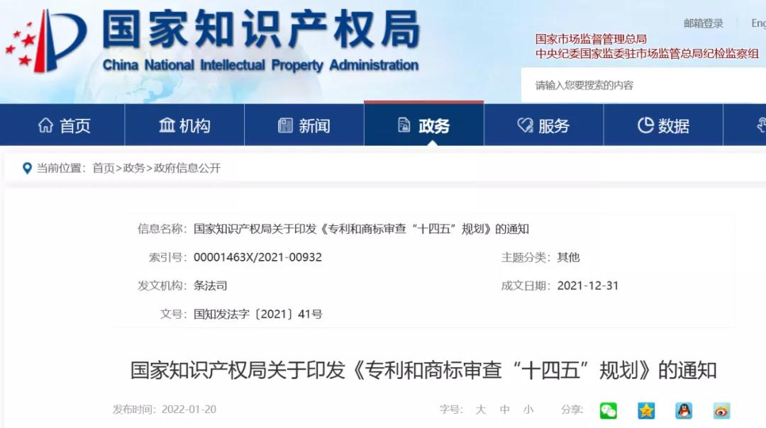 國知局《專利和商標(biāo)審查“十四五”規(guī)劃》全文來了！