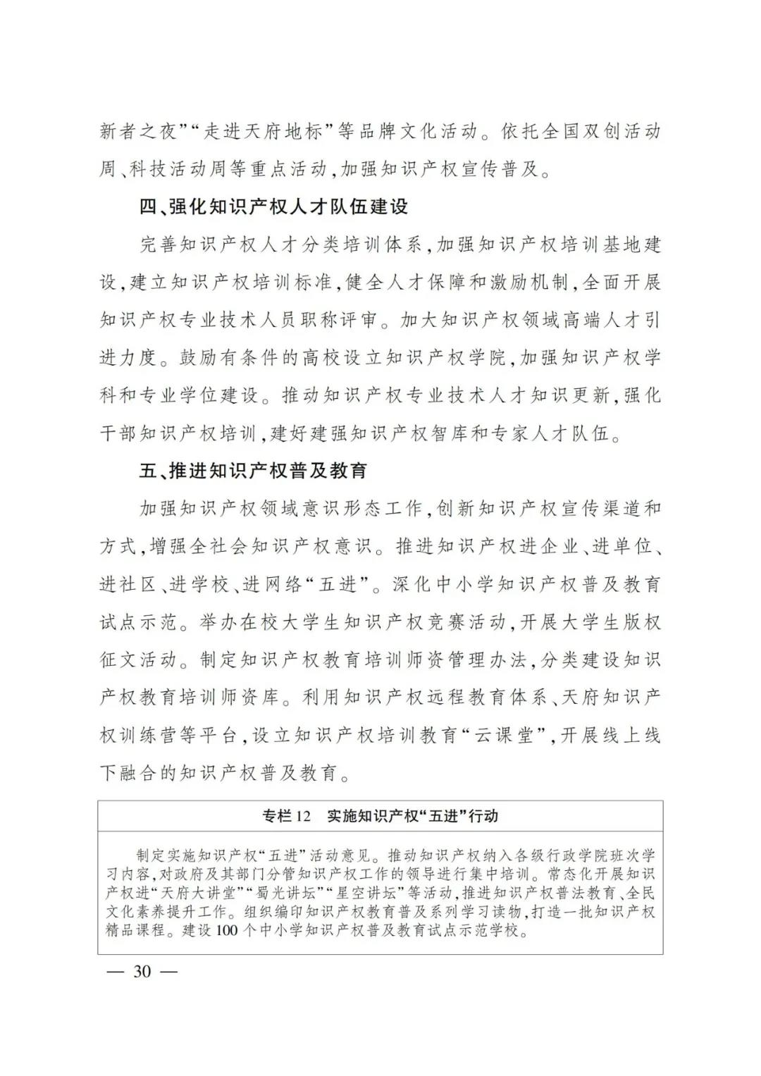 《四川省“十四五”知識產權保護和運用規(guī)劃》全文發(fā)布！