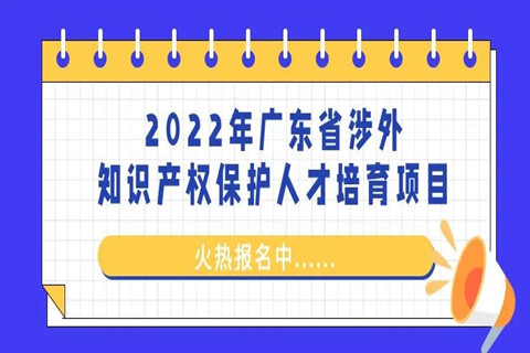 來了！「2022年廣東省涉外知識產(chǎn)權(quán)保護(hù)人才培育項目」火熱報名中！