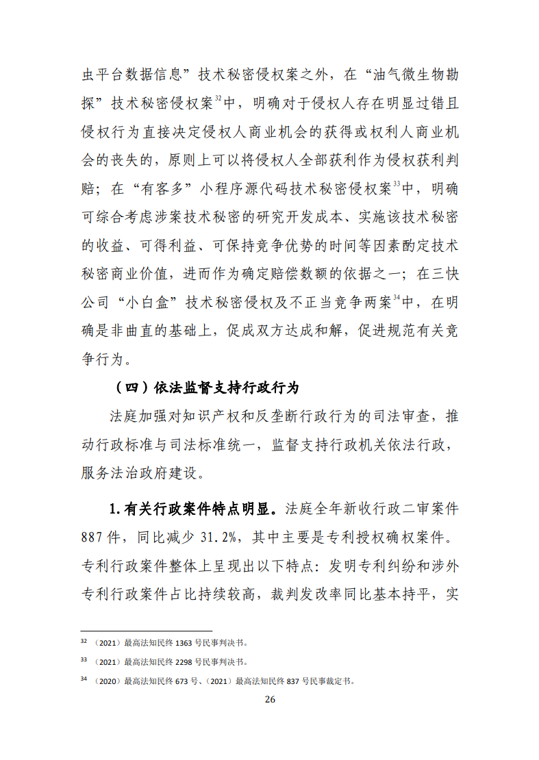 最高人民法院知識產(chǎn)權法庭年度報告（2022）