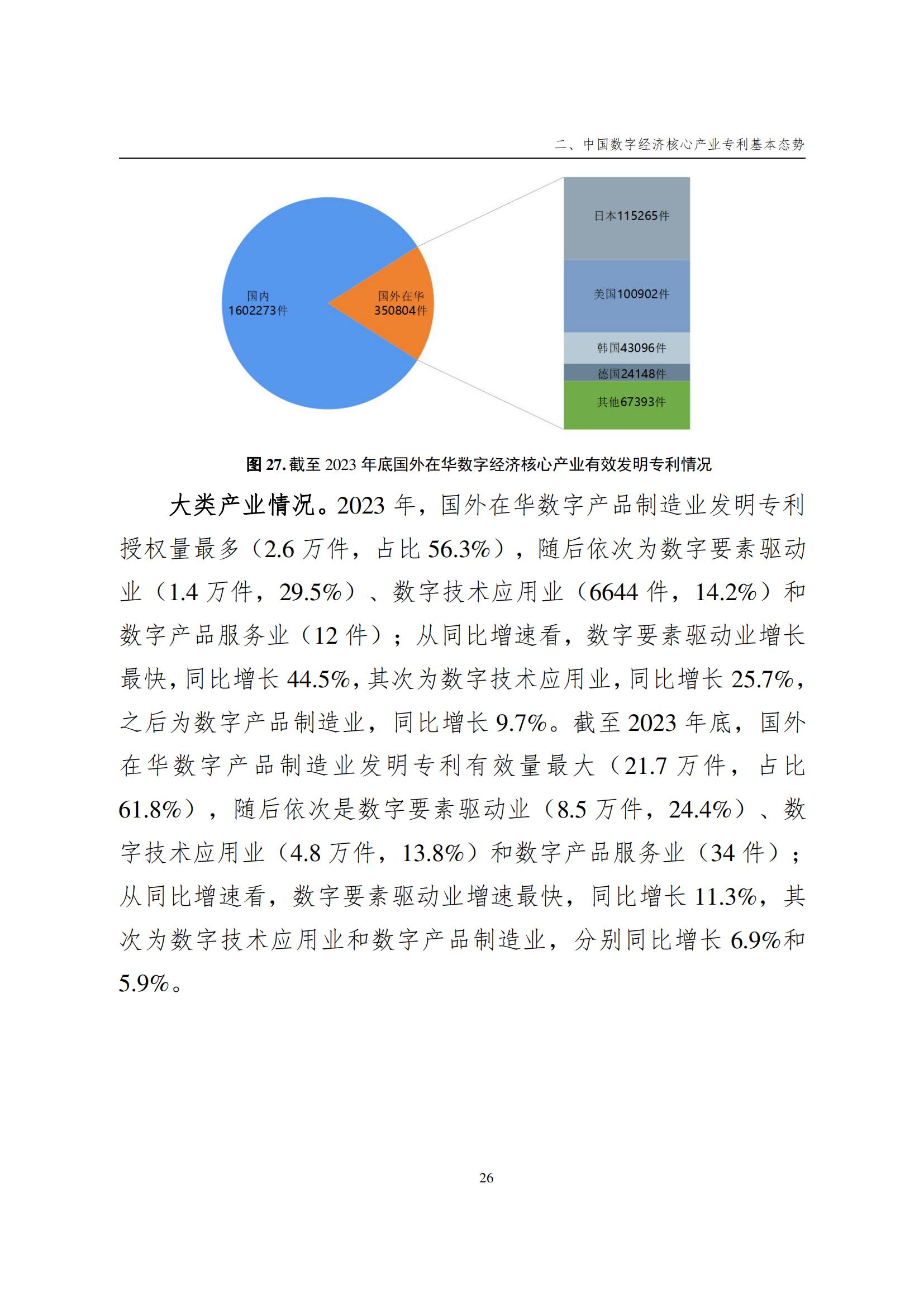 國(guó)知局：《數(shù)字經(jīng)濟(jì)核心產(chǎn)業(yè)專利統(tǒng)計(jì)分析報(bào)告（2024）》全文發(fā)布