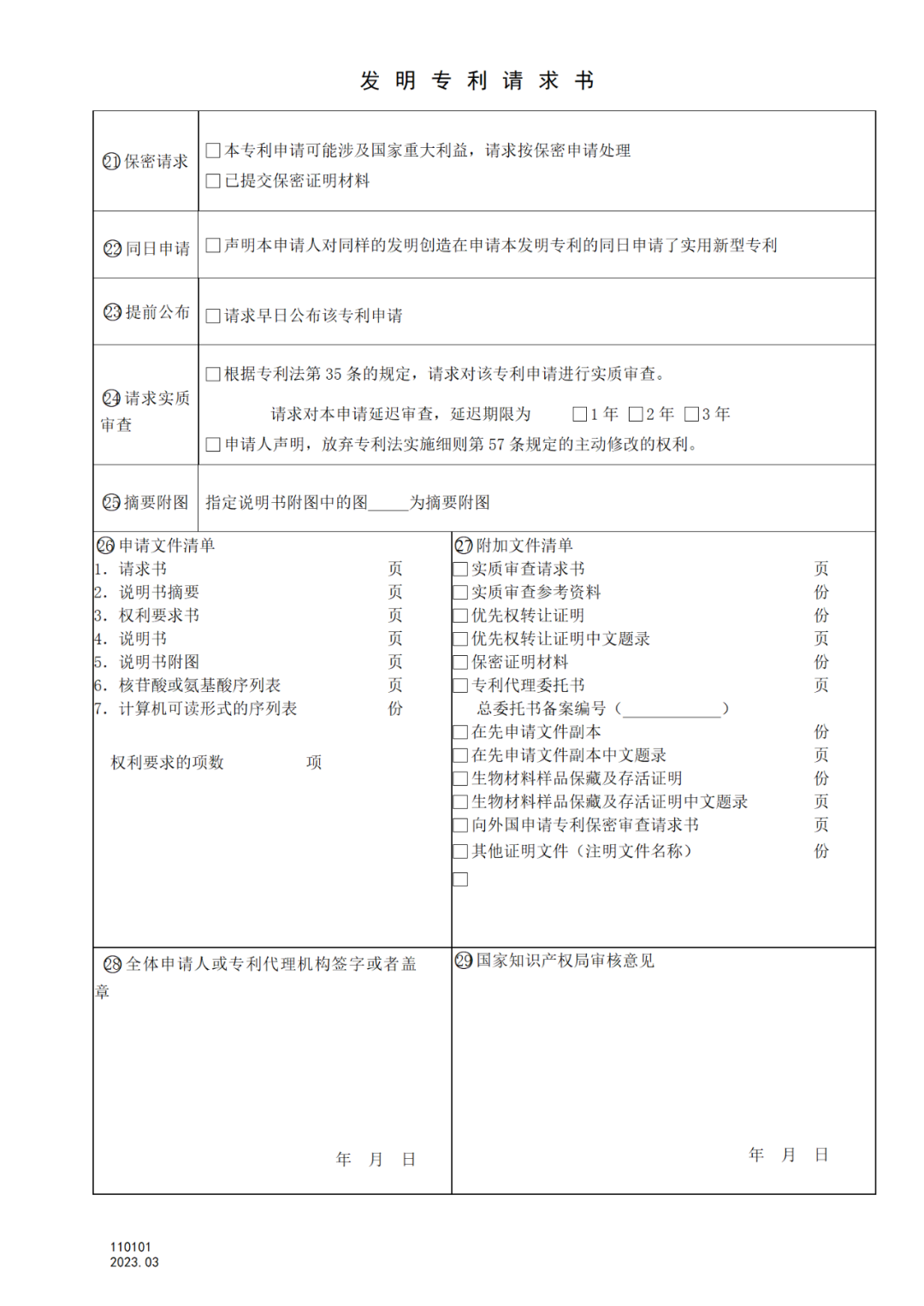 2025.1.10日起啟用！新修訂七張專利申請(qǐng)請(qǐng)求類表格