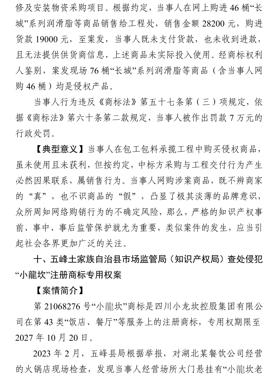 湖北發(fā)布2023年度知識產權（商標）行政保護十大典型案例