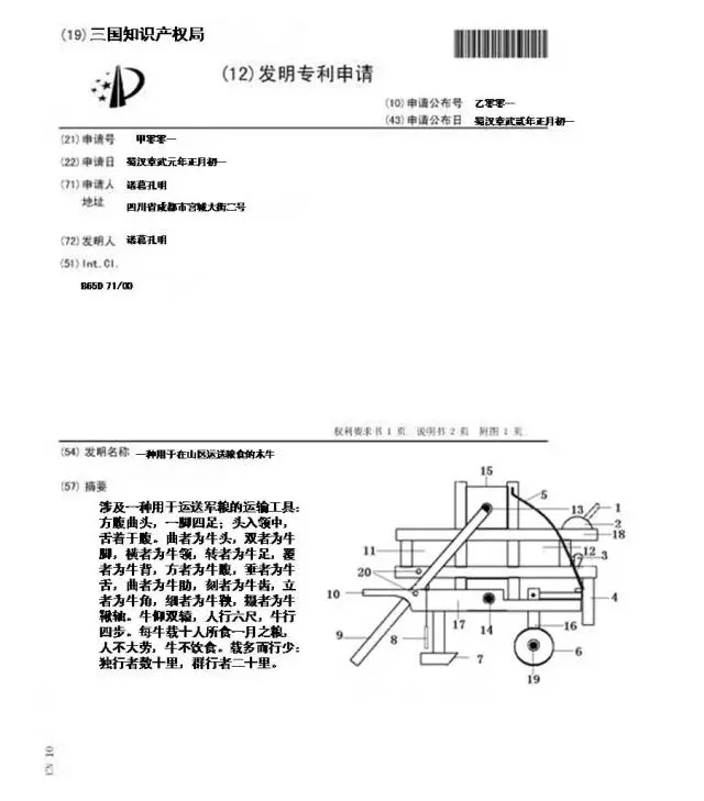 跟諸葛亮學(xué)知識產(chǎn)權(quán)智慧	之“木牛流馬”篇